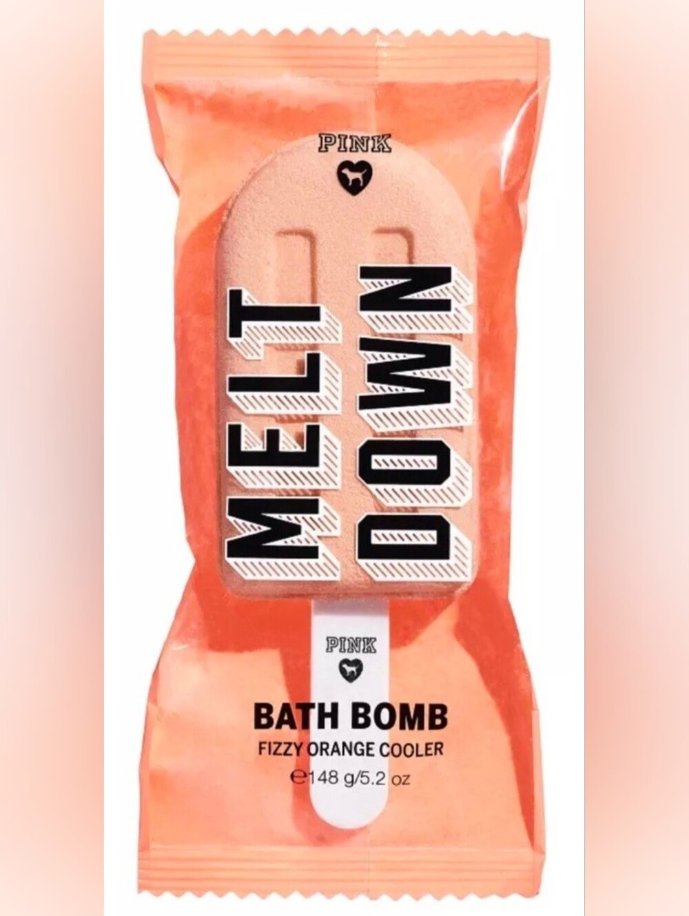 PINK Victoria's Secret Melt Down Fizzy Orange Cooler Bath Bomb - Orange